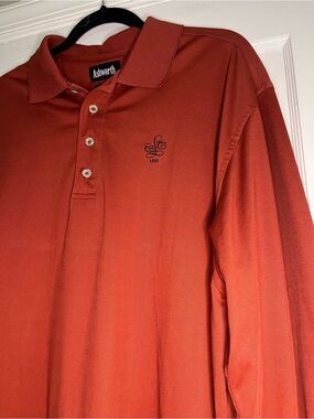 Ashworth Men’s XL Rust Long Sleeve Golf Polo Shirt Country Club